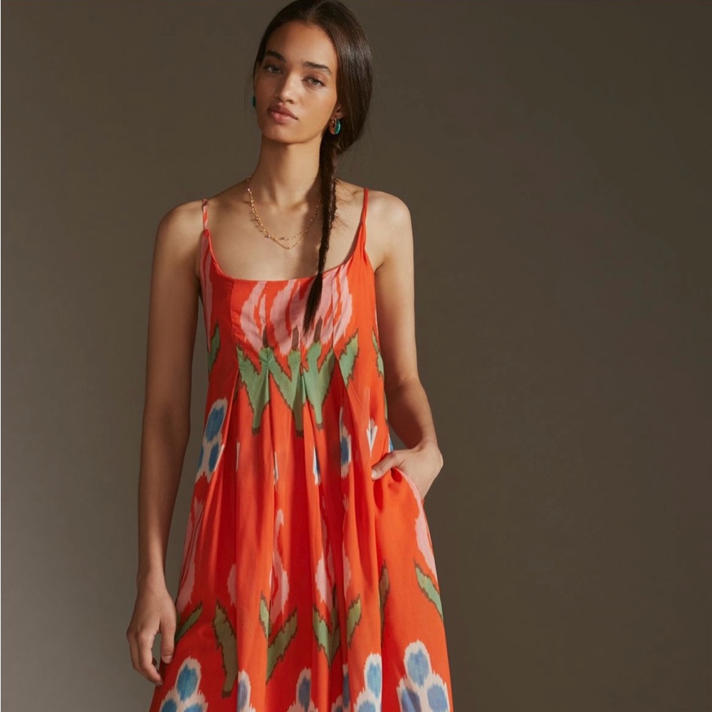 Anthropologie Nikki Pleated Maxi